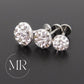 Clear Crystal Pave Circle Threadless Stud Earrings - Cartilage Tragus Nose Ring