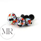 Halloween Pave Crystal Half Ball Threadless Stud Earring Push Pin Nose Ring