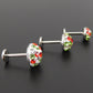 Christmas Pave Crystal Threadless Stud Earrings - Holiday Cartilage Nose Ring