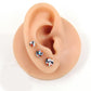 Halloween Pave Crystal Half Ball Threadless Stud Earring Push Pin Nose Ring