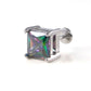 Rainbow Surgical Steel Stud Earring: Threadless Princess Cut Prong Set Labret Nose Ring