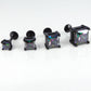 Black Rainbow Stud Earring: Threadless Princess Cut Prong Set Labret Nose Ring