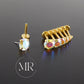 AB Moissanite Gold PVD Stud Earring: Threadless Cartilage, Tragus, Nose Ring