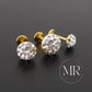 Gold PVD Threadless Stud, Clear Crystal Pave Piercing Jewelry, Cartilage Helix Tragus Nose Ring