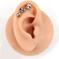 Halloween Pave Crystal Half Ball Threadless Stud Earring Push Pin Nose Ring