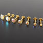 Moissanite Threadless Flat Back Stud Earring Gold PVD Stud Earring: Threadless Cartilage Tragus Ring, Nose Ring, Labret Stud Earring
