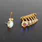 Moissanite Threadless Flat Back Stud Earring Gold PVD Stud Earring: Threadless Cartilage Tragus Ring, Nose Ring, Labret Stud Earring