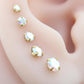 Gold Tone AB Crystal Threadless Stud Earring - AB Crystal Nose Stud - Labret Stud Earring - Flat Back Earring - Tragus Piercing Stud