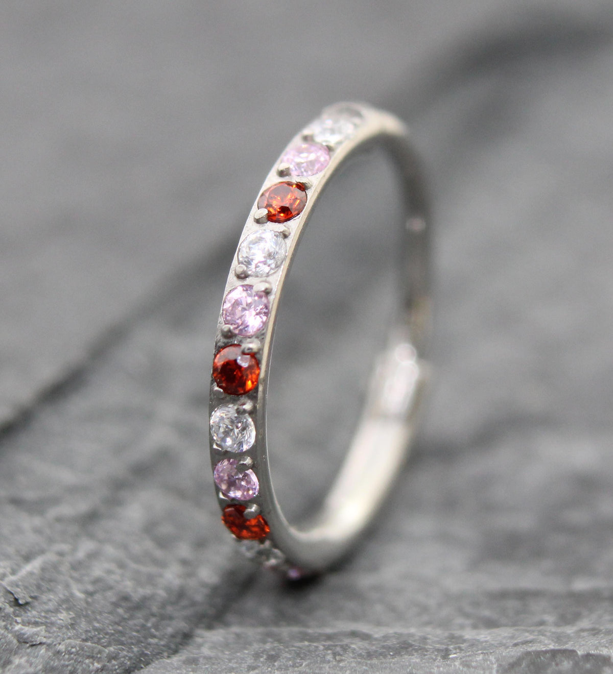 Pink CZ Nose Ring 18G 20G Surgical Steel Hinged Segment Clicker Helix Hoop