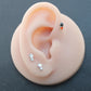 Tiny Tear Drop Threadless Labret Stud Earring • Clear Tragus Piercing Stud • Flat Back Earring • Tragus Earring • Cartilage Piercing Stud
