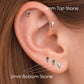 Tiny Tear Drop Threadless Labret Stud Earring • Clear Tragus Piercing Stud • Flat Back Earring • Tragus Earring • Cartilage Piercing Stud