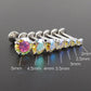 AB Moissanite Flat Back Stud Earring: Stainless Steel Push Pin Tragus Stud  Cartilage Piercing Stud - Threadless Nose Ring - Labret Earring