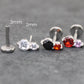 Tiny Tear Drop Threadless Labret Stud Earring • Clear Tragus Piercing Stud • Flat Back Earring • Tragus Earring • Cartilage Piercing Stud