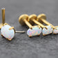 Tiny Opal Flat Back Gold Earring • Oval Tragus Piercing Stud • Threadless Push Pin Flat Back Earring • Forward Helix • Gold Nose Ring