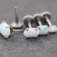 Tiny Oval Opal Flat Back Earring • Threadless Push Pin Flat Back Earring • Forward Helix • Oval Tragus Piercing Stud • Nose Ring