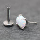 Tiny Oval Opal Flat Back Earring • Threadless Push Pin Flat Back Earring • Forward Helix • Oval Tragus Piercing Stud • Nose Ring