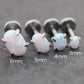 Tiny Oval Opal Flat Back Earring • Threadless Push Pin Flat Back Earring • Forward Helix • Oval Tragus Piercing Stud • Nose Ring