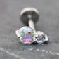 Tiny Tear Drop Threadless Labret Stud Earring • Clear Tragus Piercing Stud • Flat Back Earring • Tragus Earring • Cartilage Piercing Stud