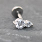 Tiny Tear Drop Threadless Labret Stud Earring • Clear Tragus Piercing Stud • Flat Back Earring • Tragus Earring • Cartilage Piercing Stud