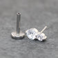 Silver Threadless Labret Stud Earring • Clear Tragus Piercing Stud • Flat Back Earring • Tiny Tragus Earring • Tragus Piercing Earring