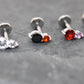 Tiny Tear Drop Threadless Labret Stud Earring • Clear Tragus Piercing Stud • Flat Back Earring • Tragus Earring • Cartilage Piercing Stud