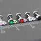 Tiny Tear Drop Threadless Labret Stud Earring • Clear Tragus Piercing Stud • Flat Back Earring • Tragus Earring • Cartilage Piercing Stud