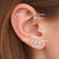 Tiny Oval Clear CZ Tragus Gold Earring • Gold PVD Nose Ring • Tragus Piercing Stud • Threadless Push Pin Flat Back Earring • Forward Helix