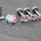 Tiny Oval AB CZ Tragus Silver Stud Earring • Rainbow Nose Ring • Tragus Piercing Stud Threadless Push Pin Flat Back Earring • Forward Helix