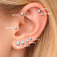 Gold Oval AB CZ Tragus Stud Earring • Gold PVD Rainbow Nose Ring • Tiny Tragus Piercing Stud • Threadless Push Pin Flat Back Earring