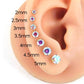 AB Moissanite Threadless Stud Earring:  Tiny Tragus Earring -  Cartilage Piercing Stud - Flat Back Nose Ring - Labret Stud Earring