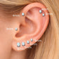 Tiny Opal Flat Back Gold Earring • Oval Tragus Piercing Stud • Threadless Push Pin Flat Back Earring • Forward Helix • Gold Nose Ring