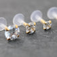 16G Gold PVD CZ Threadless Earring, BioFlex Flatback - Tiny Gold Tragus Earring - Labret Stud Earring - Forward Helix Cartilage Earring
