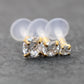 16G Gold PVD CZ Threadless Earring, BioFlex Flatback - Tiny Gold Tragus Earring - Labret Stud Earring - Forward Helix Cartilage Earring