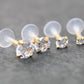 16G Gold PVD CZ Threadless Earring, BioFlex Flatback - Tiny Gold Tragus Earring - Labret Stud Earring - Forward Helix Cartilage Earring