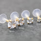 16G Gold PVD CZ Threadless Earring, BioFlex Flatback - Tiny Gold Tragus Earring - Labret Stud Earring - Forward Helix Cartilage Earring