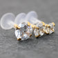 16G Gold PVD CZ Threadless Earring, BioFlex Flatback - Tiny Gold Tragus Earring - Labret Stud Earring - Forward Helix Cartilage Earring