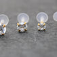 16G Gold PVD CZ Threadless Earring, BioFlex Flatback - Tiny Gold Tragus Earring - Labret Stud Earring - Forward Helix Cartilage Earring