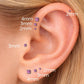 Tiny Pink Tragus Stud Earring, Threadless Piercing Stud • Black Cartilage Flat Back Earring • Hypoallergenic Labret Piercing • Forward Helix