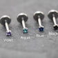 Petite 1.5mm Flat Back Silver Stud Earring • Threadless Push Pin Flat Back Earring • Flat Back Cartilage Ear Stack • Forward Helix Earring