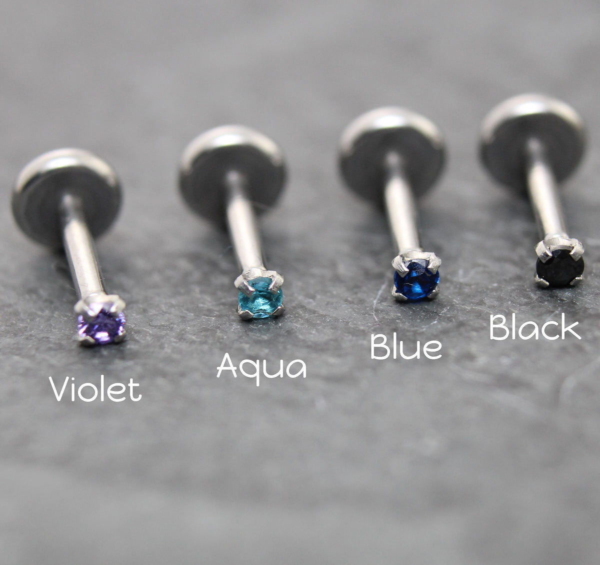 Tiny 1.5mm Threadless Silver Stud Earring • Threadless Push Pin Flat Back Earring • Flat Back Cartilage Ear Stack • Forward Helix Earring