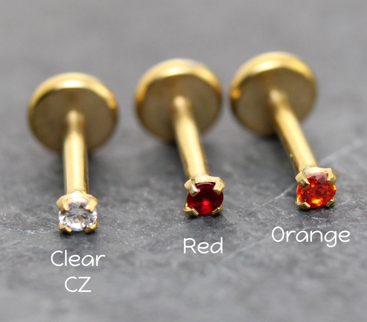 Tiny 1.5mm Threadless Gold Stud Earring • Threadless Push Pin Flat Back Earring • Flat Back Cartilage Ear Stack • Petite Gold Forward Helix