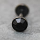Black Crystal Threadless Flat Back Earring - Tragus Piercing Stud - Labret Stud Earring Stack - Helix Earring - Tiny Bezel Set Nose Ring