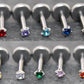 Petite 1.5mm Flat Back Silver Stud Earring • Threadless Push Pin Flat Back Earring • Flat Back Cartilage Ear Stack • Forward Helix Earring