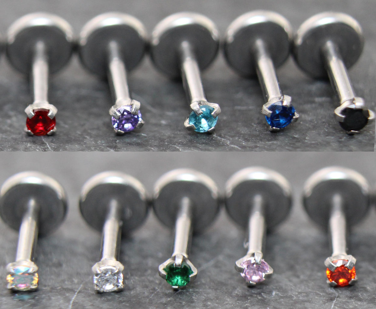 Tiny 1.5mm Threadless Silver Stud Earring • Threadless Push Pin Flat Back Earring • Flat Back Cartilage Ear Stack • Forward Helix Earring