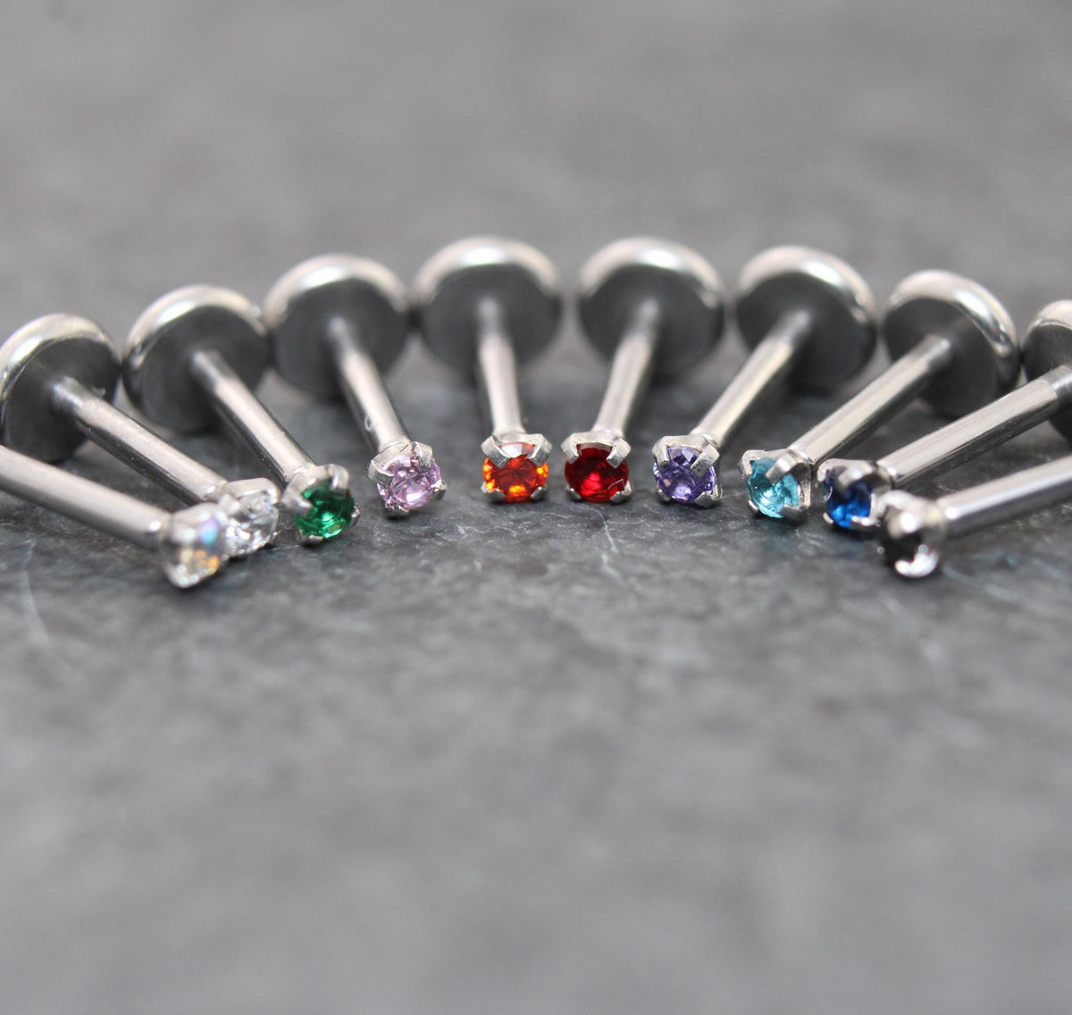 Petite 1.5mm Flat Back Silver Stud Earring • Threadless Push Pin Flat Back Earring • Flat Back Cartilage Ear Stack • Forward Helix Earring
