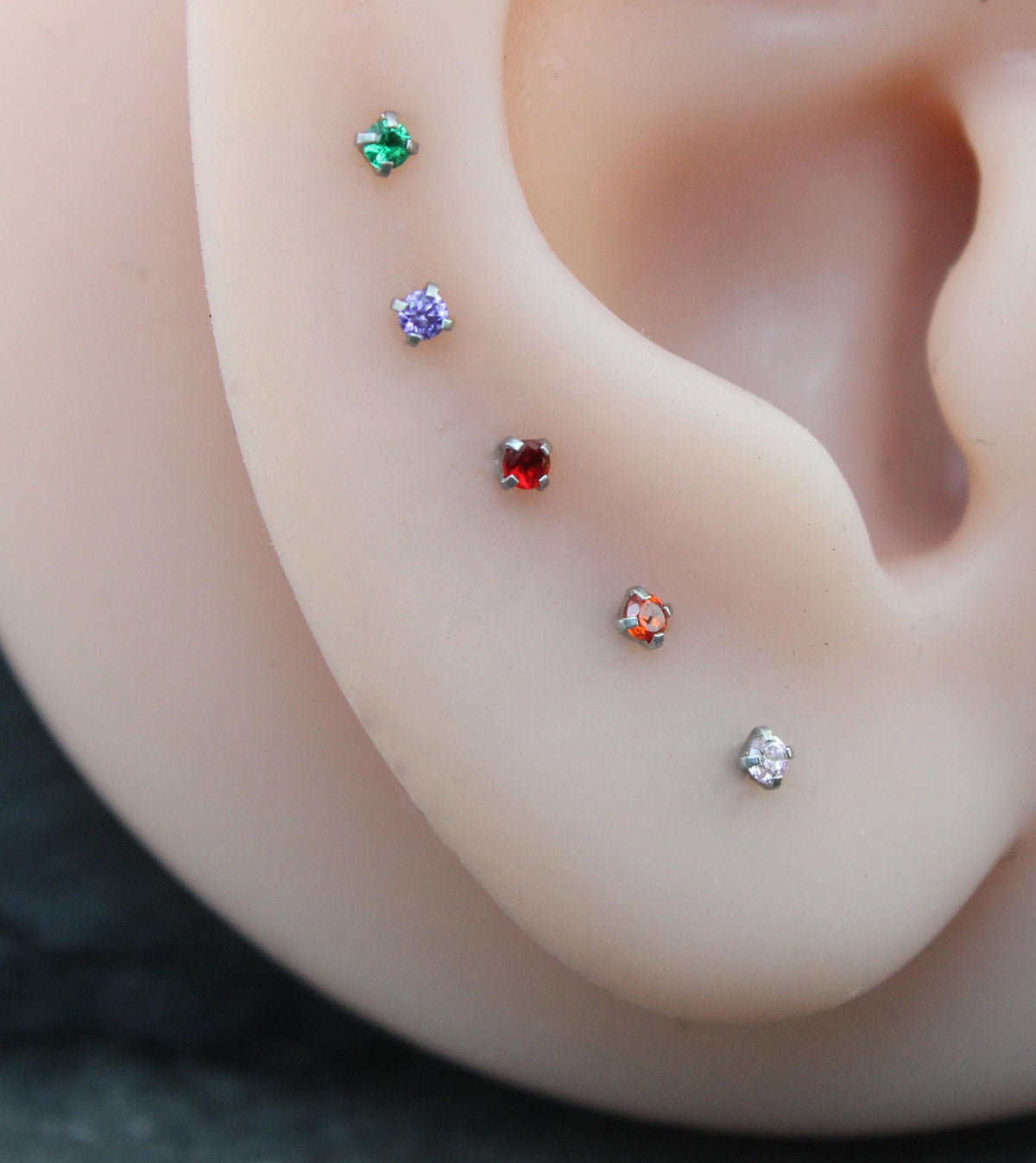 Petite 1.5mm Flat Back Silver Stud Earring • Threadless Push Pin Flat Back Earring • Flat Back Cartilage Ear Stack • Forward Helix Earring