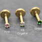 Tiny Flat Back Gold Stud Earring • Threadless Push Pin Flat Back Earring • Threadless Tragus Ear Stack • Petite 1.5mm CZ Gold Forward Helix
