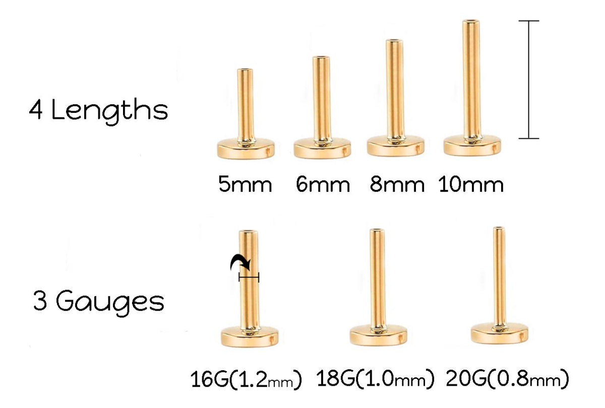 Tiny Flat Back Gold Stud Earring • Threadless Push Pin Flat Back Earring • Threadless Tragus Ear Stack • Petite 1.5mm CZ Gold Forward Helix