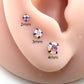 Unique AB Crystal Threadless Push Pin Flat Back Earring - Tragus Piercing Stud - Labret Stud Earring Stack - Helix Earring - Black Nose Ring