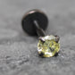 Olive Green Labret Stud Earring Black Crystal Stud Earring, Threadless Push Pin Flat Back Earring • Black Nose Ring • Tragus Earring Stack